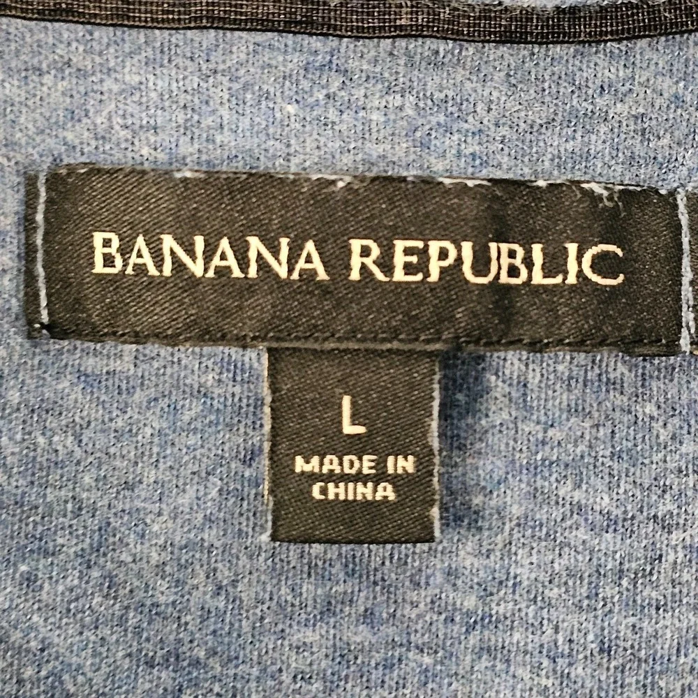 Banana Republic Blue Short Sleeve Cotton Polo Shirt Men's L